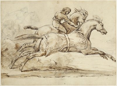 Scene from the Race of the Barberi Horses by Theodore Gericault